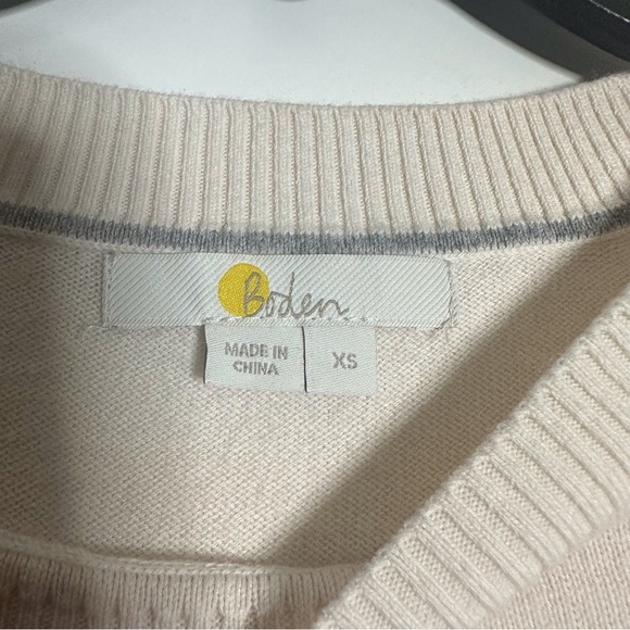 Boden Logan side stripe ivory pullover sweater - Picture 4 of 7